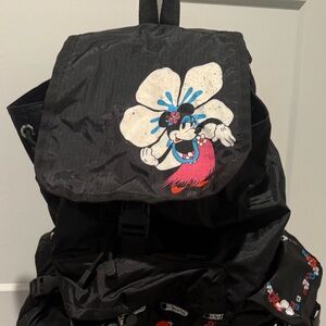Black Backpack with Minnie Mouse Design